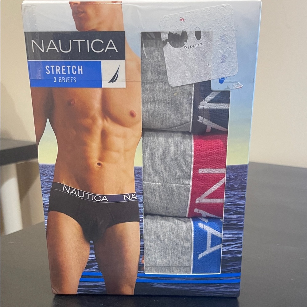Nautica Men's Stretch Briefs - Black, Gray, Red